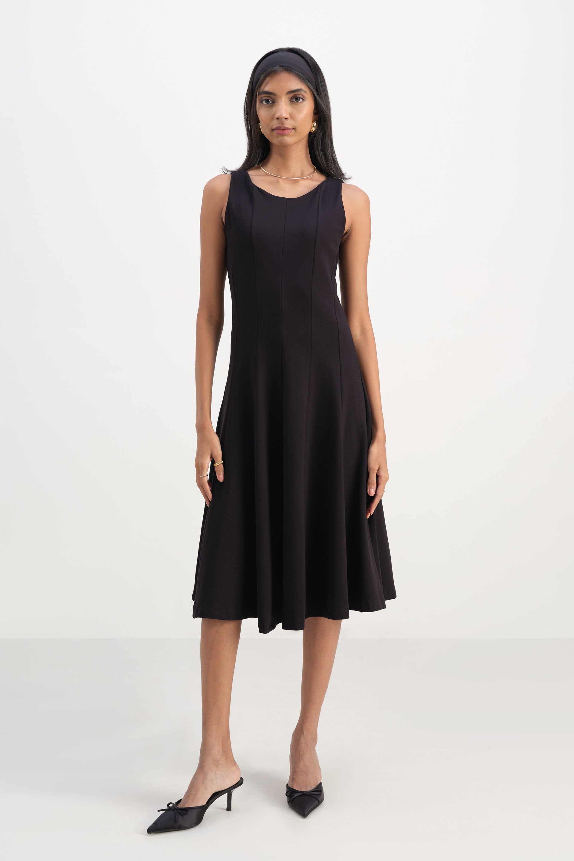 Midnight Panel Dress, Black, image 2